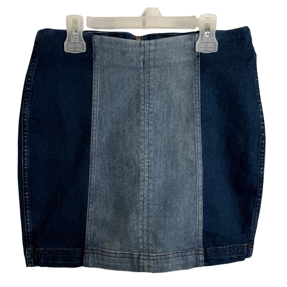 Abercrombie Denim Moto Jacket Womens XS Blue Zip Fitted Y2K Biker Stretch